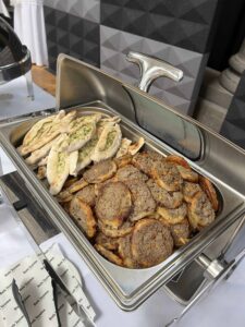 Authentic Syrian Kibbeh Slices with Stuffed Arabic Bread Served in Halal Catering Buffet Setup in Leeds