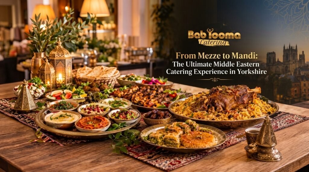 Middle Eastern catering in Yorkshire with mezze, mandi and grilled food