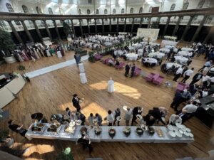 Luxury wedding buffet catering with elegant food presentation for a large wedding event in Leeds
